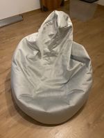 Pouf poire gris — grande taille, tissu lavable