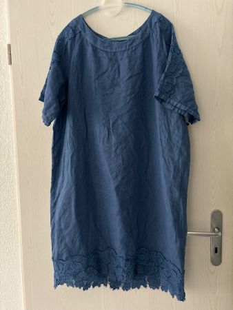 120%lino Kleid mit Spitze 42/44