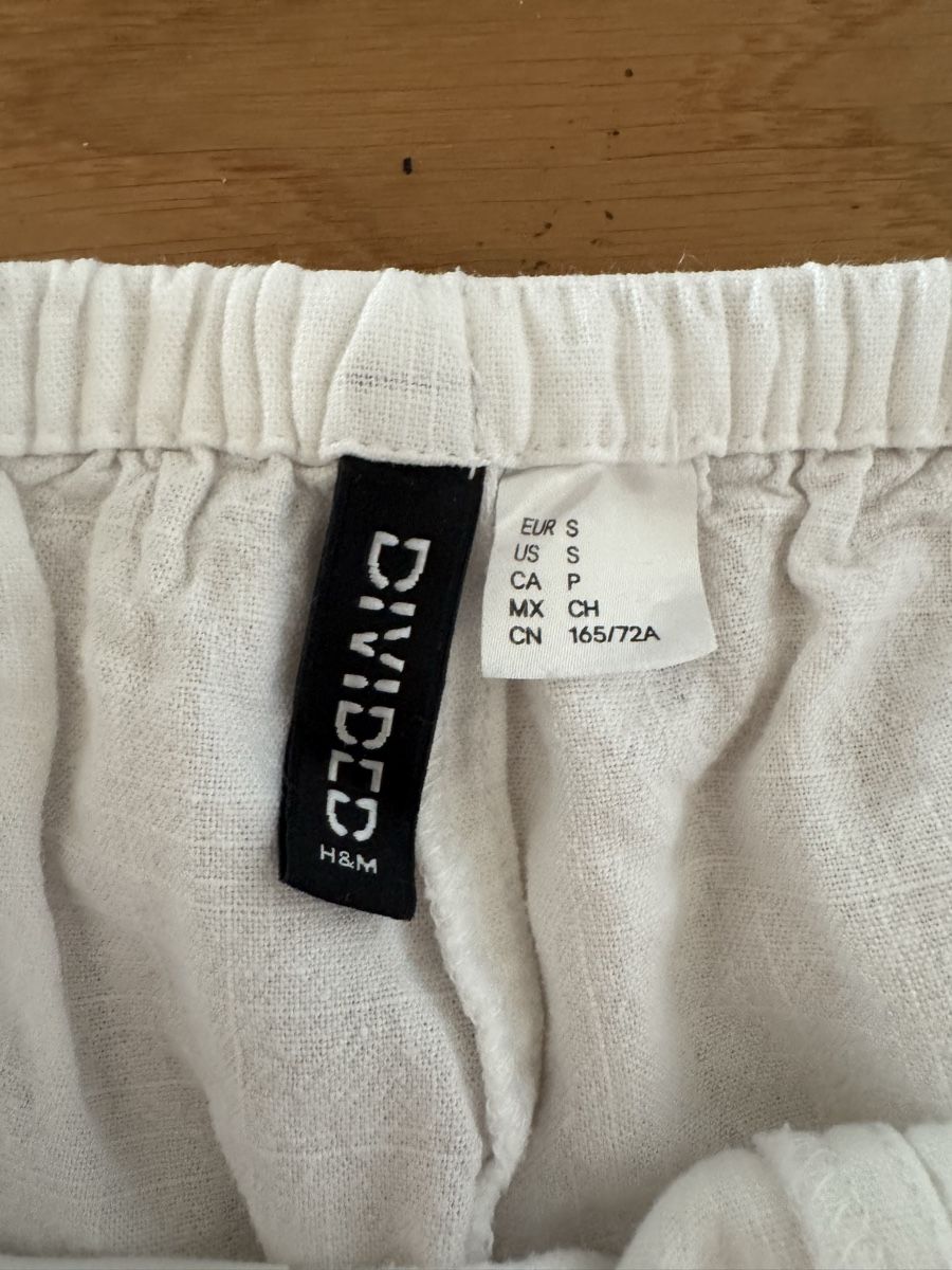 Pantaloni: Divided by H&M Leinenhose Weiss Gr. S – Nuovo (secondo la descrizione) da Weisslingen venduto da lar_r9qr 1