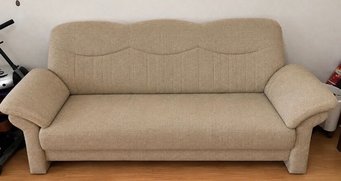 Divani: Dreisitzer Sofa Textil beige – Usato da Trimbach venduto da ClaudioM03