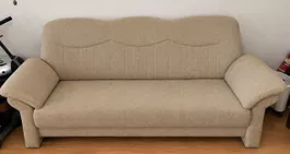 Dreisitzer Sofa Textil beige