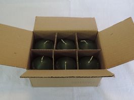 6 Stumpenkerzen olive 58x80mm neu in Originalverpackung