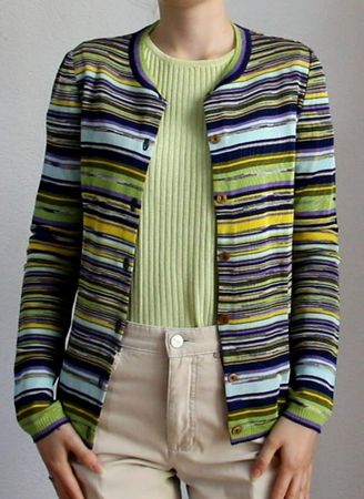 Bunt gemusterte Viskose-Strickjacke von Missoni Gr. XS