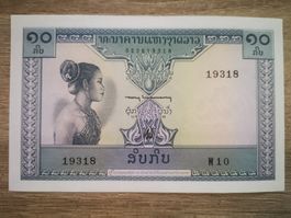 LAOS -10 KIP 1962 UNC