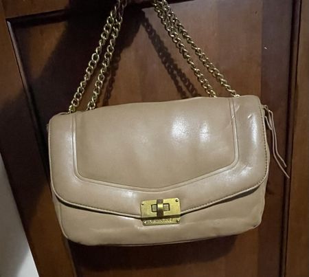 Valentino Borsa a tracolla beige, catena dorata