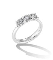 Anello Trilogy in oro bianco, diamanti naturali tot. 0,60 ct