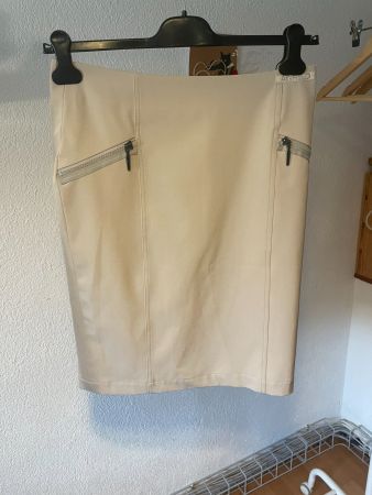 Airfield Midi Rock Hellgrau mit Zipper Detail, Grösse 38