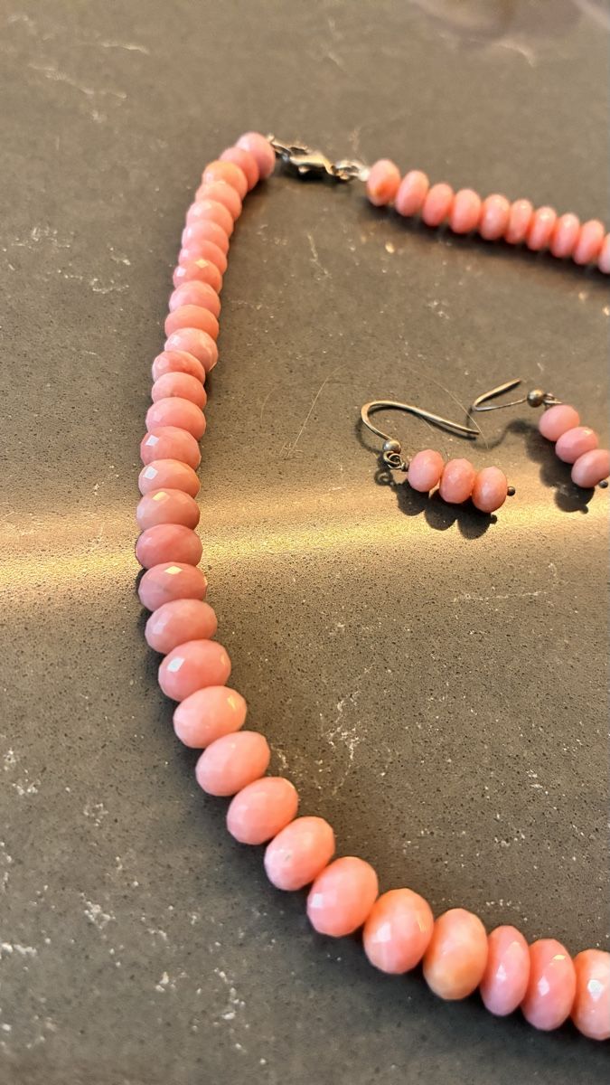 Sonstiger Schmuck: Steinkette  Rosenauarz & Ohrringe – Neu (gemäss Beschreibung) aus Killwangen von Fefy 2