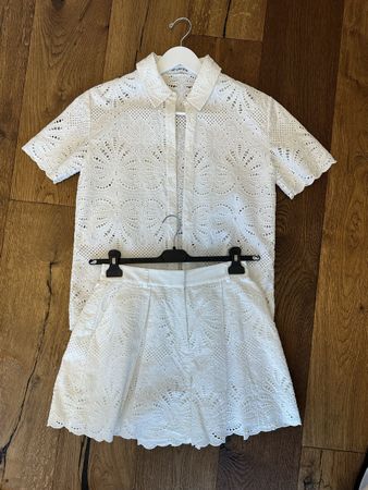 Self-Portrait Summer Set, White Broderie Anglaise, UK 4/6