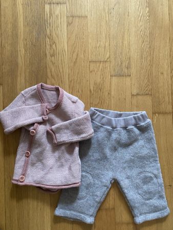 Baby Set aus Schurwolle Gr 62/68