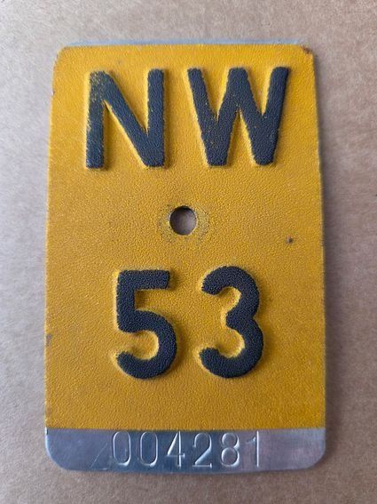 Sachs Ecriteaux: Velonummer NW 53 Mofanummer plaque Mofa – D'occasion à Schenkon par Uhu007