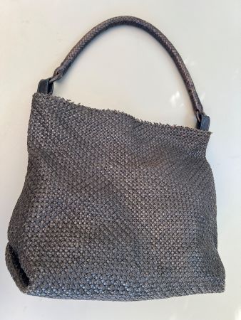 Massimo Palomba Tasche- geflochtenes Leder- dunkelblau
