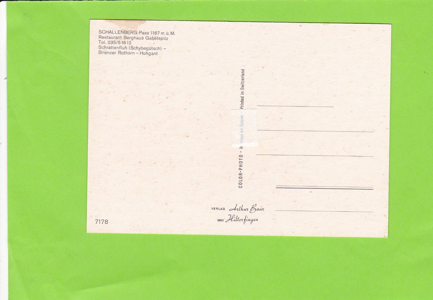 Cartoline postali: Schallenbergpass – Usato da St. Peterzell venduto da neckertal 1