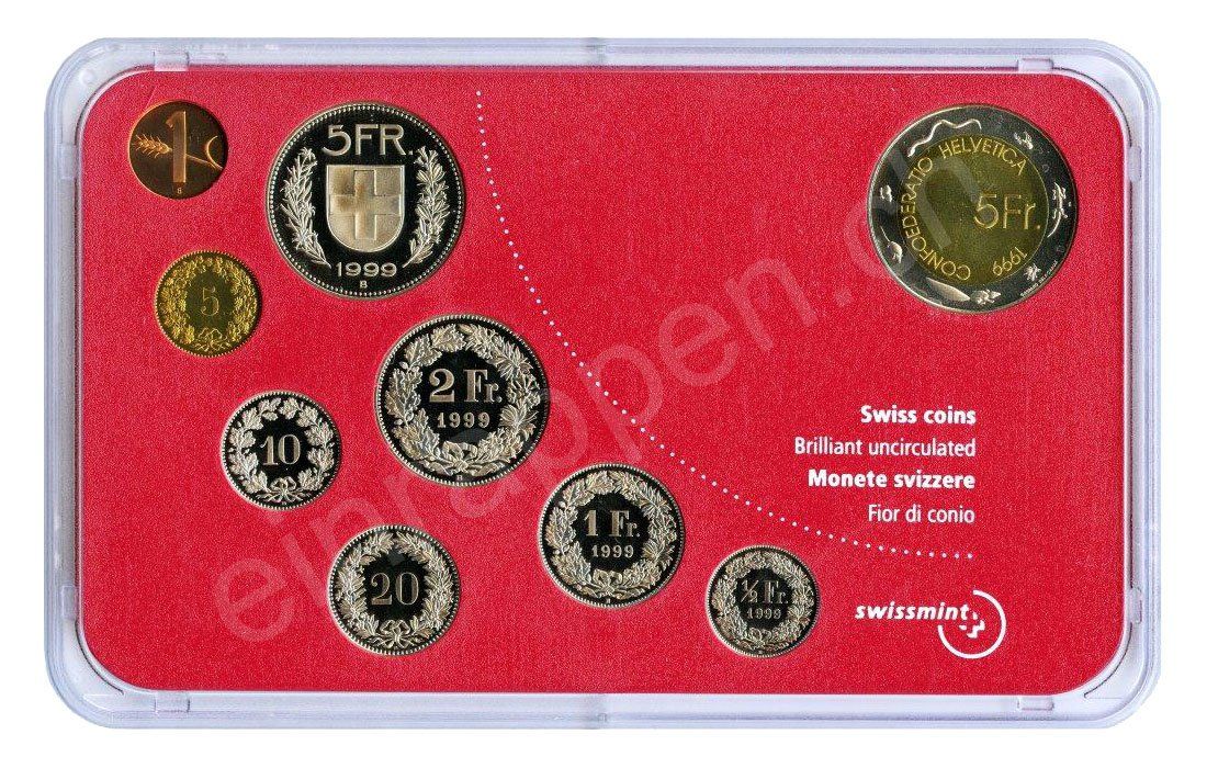 Alle Münzen: SET de monnaie suisse de 1999 non circulé FDC – Neu und originalverpackt aus Fribourg von Kiki020 1