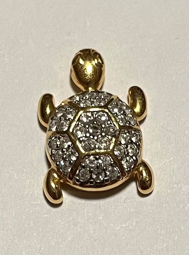 Plaketten & Abzeichen: Schildkröte Pin mit Steinchen besetzt – Gebraucht aus Altdorf UR von Mini037 3
