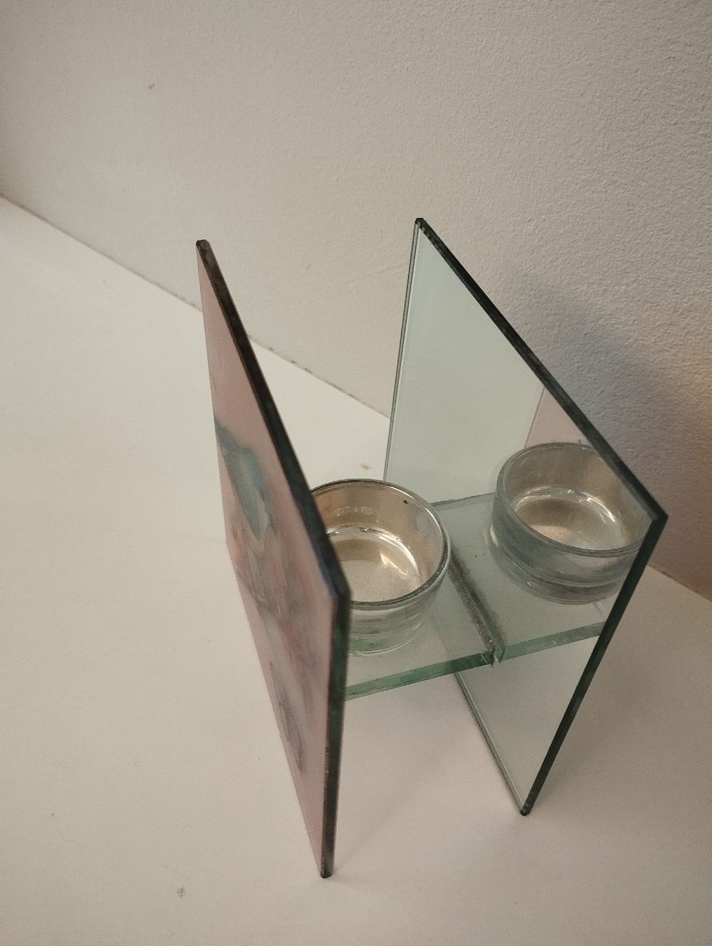 Portacandele: Romantisches Teelichthalter Vogel/Schmetterling,Glas – Usato da Matzendorf venduto da CRX1990 1