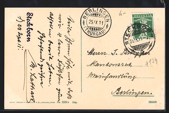 Cartoline postali: AK Steckborn, Schloss Glarisegg am See – Usato da Berlin venduto da bartko-reher 1