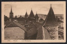 AK Morat, Les Remparts, 1922