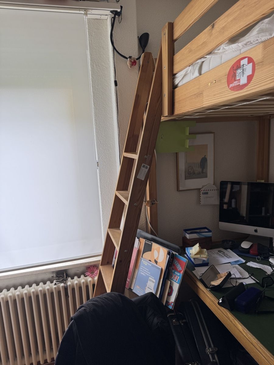 Ikea Letti: Letto a castello in legno con scala, usato – Usato da Dietikon venduto da musiko