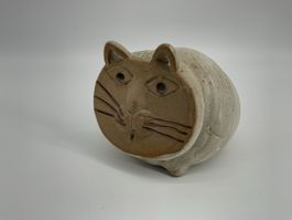 Süsse Keramik Katze Spardose Kätzchen Figur Vintage Japan