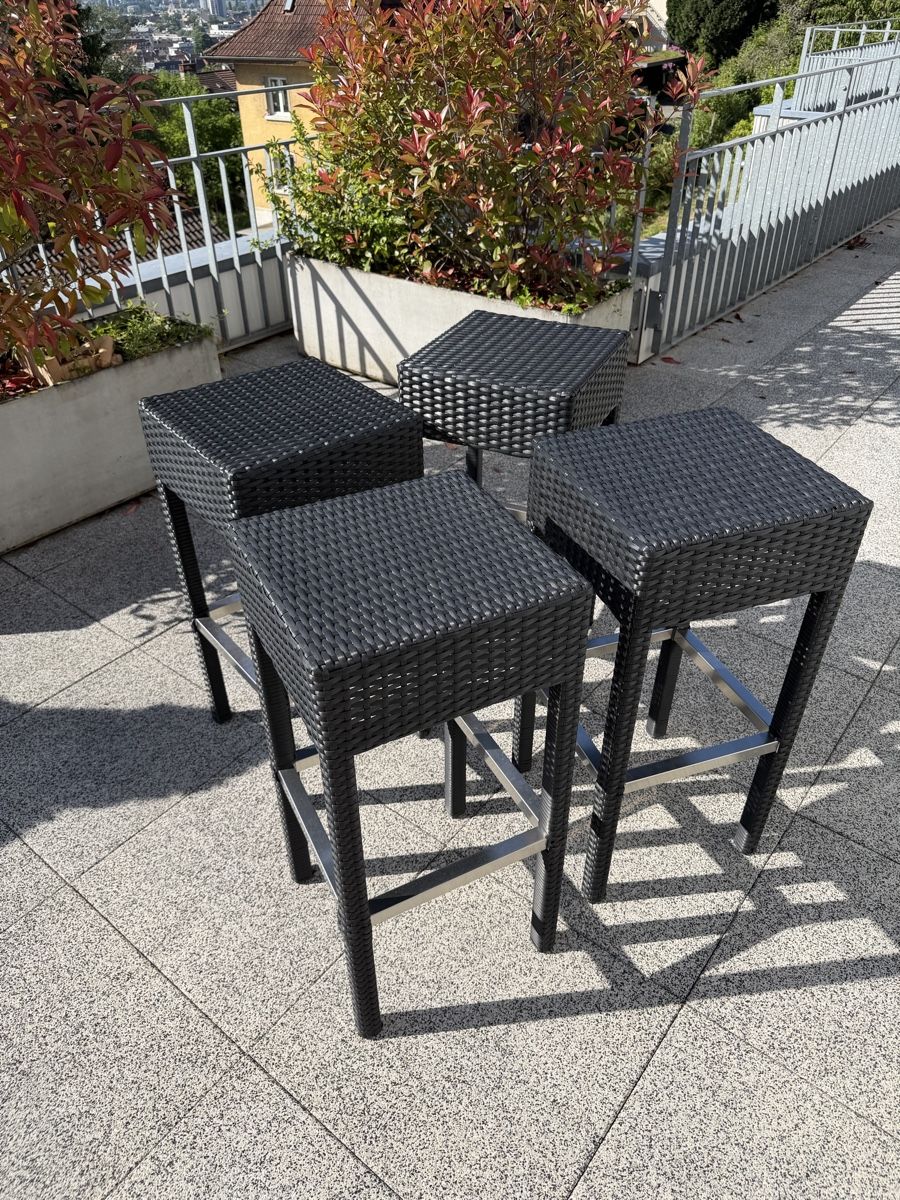 Sgabelli: Outdoor Barhocker (Rattan), 4 Stück – Usato da Port venduto da 12salento12 1