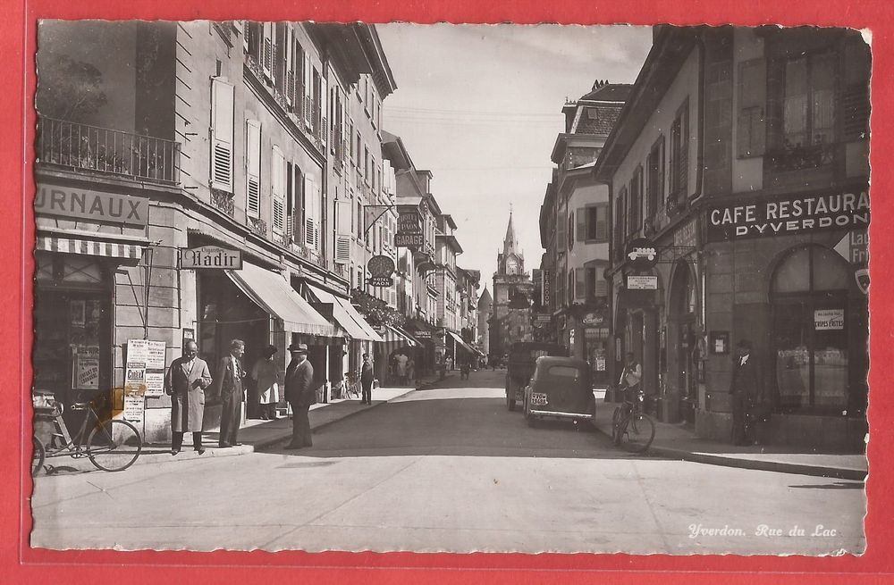 Yverdon Rue du Lac mit Oldtimer ca. 1945 Kaufen auf Ricardo