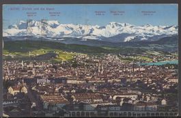 Zürich und die Alpen  1921    Panorama