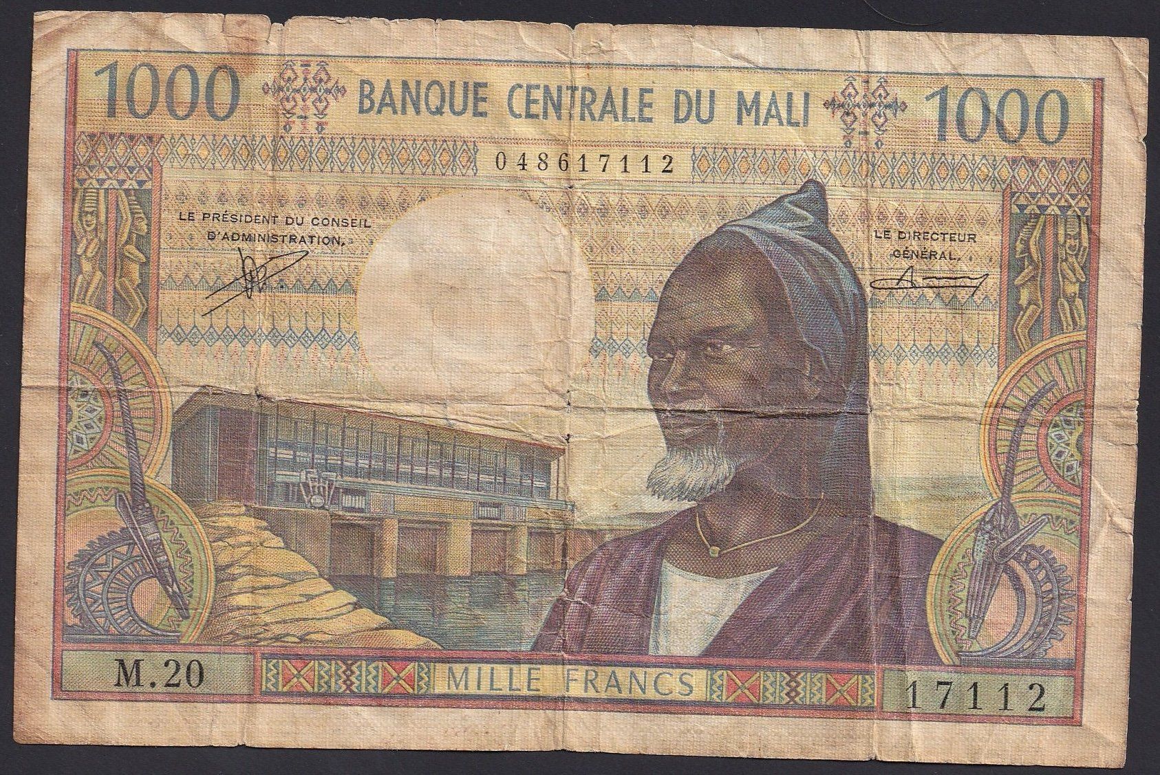 Banknoten: Mali 1000 Francs – Gebraucht aus Brugg AG von banknoten_muesli