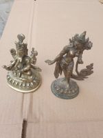 2 dekorative asiatische Figuren im Ganesha- und Buddha-Stil