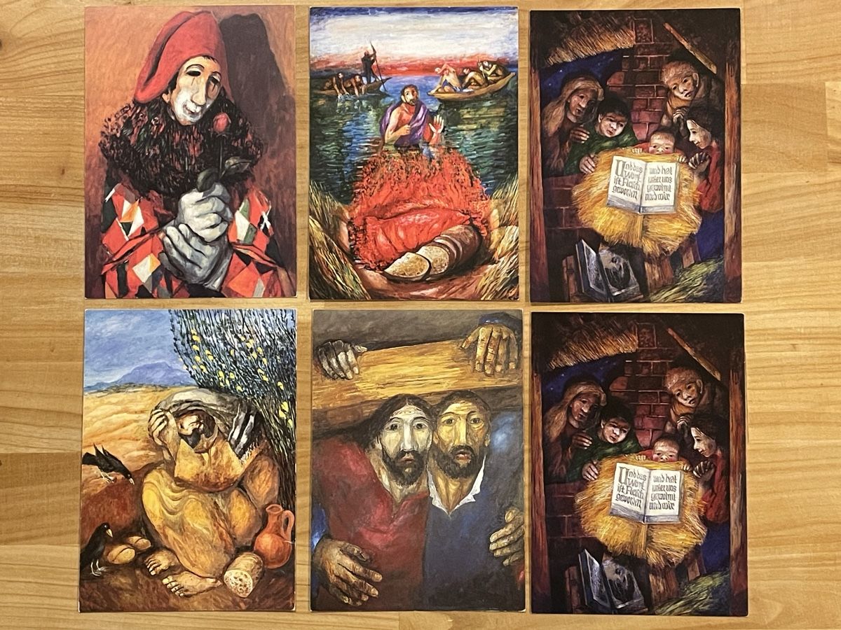 Cartoline postali: 6 AK mit Kunst von Sieger Köder – Usato da Rümlang venduto da Kartenpost1