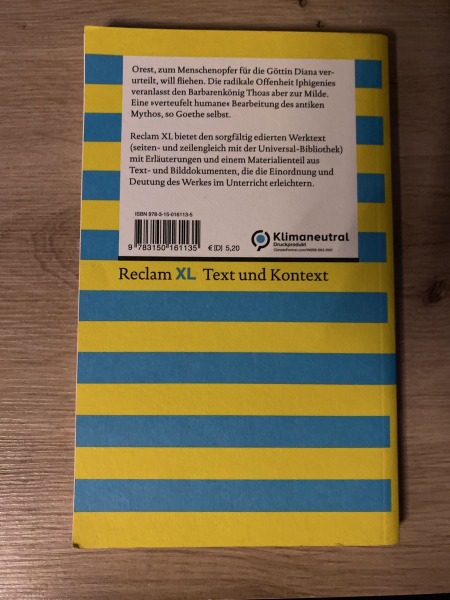 Bücher: Iphigenie auf Tauris - Goethe – Gebraucht aus Jegenstorf von en_pir06 1