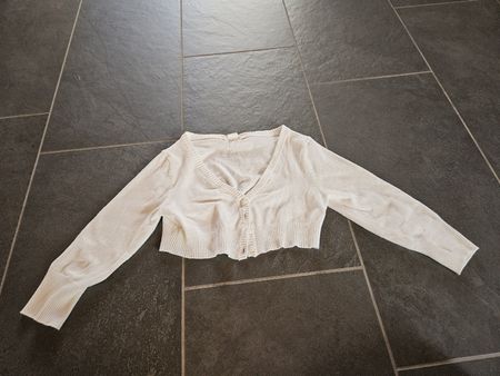 Kurzer Cardigan H&M weiss Grösse 134/140 guter Zustand