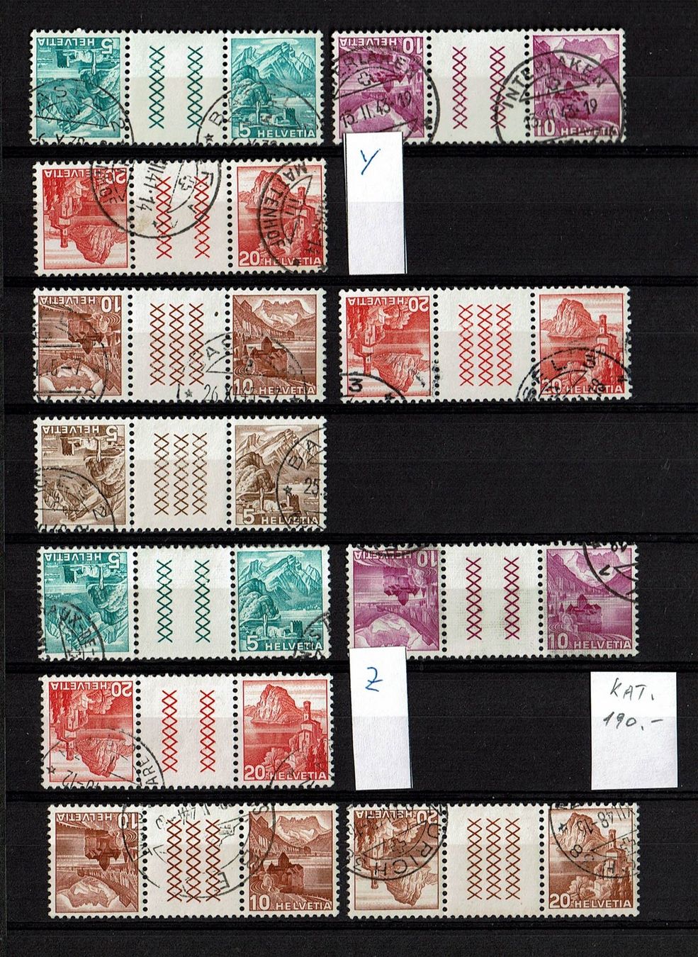 Tous les timbres: Se tenant avec pont oblitérés – D'occasion à Neuchâtel par yacamoto