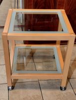 Beistelltisch als Massiv Holz und Glas(8mm) 《Art;2739》