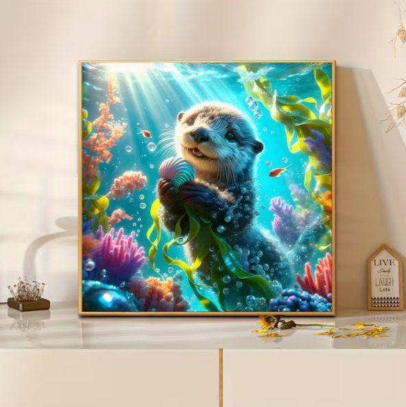 Kit bricolage: Diamond Painting Otter im Teich-32-Eck-626 – Nuovo e nell'imballaggio originale da Obergösgen venduto da Diydiamant 2