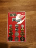Maldives souvenir coins and postcard set