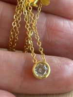 Luxus Elegante Zirkonia Kette Farbe : Gold /  weiss