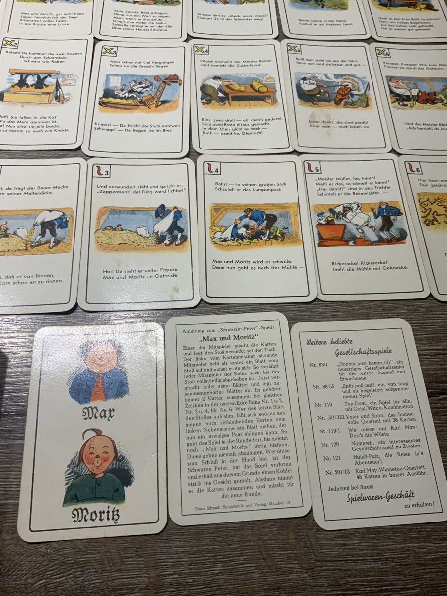 Giochi: Max und Moritz Schwarzer Peter Spiel Franz Schmidt – Usato da Willisau venduto da Minali 2