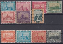 Saargebiet 1922/23: 11 Werte *