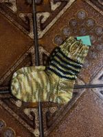 1Paar Handgestrickte Socken gestreift Baby 6-9 Monate