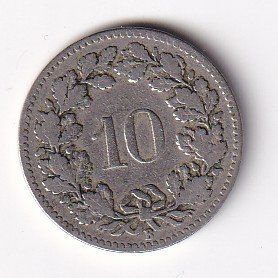 Tutti le monete: 10 Rappen 1882 rar – Usato da Neuchâtel venduto da karlpierrino 1