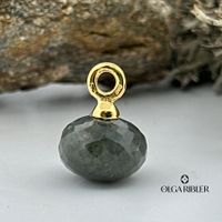 Sterling Silber Anhänger mit Labradorite - gelbvergoldet