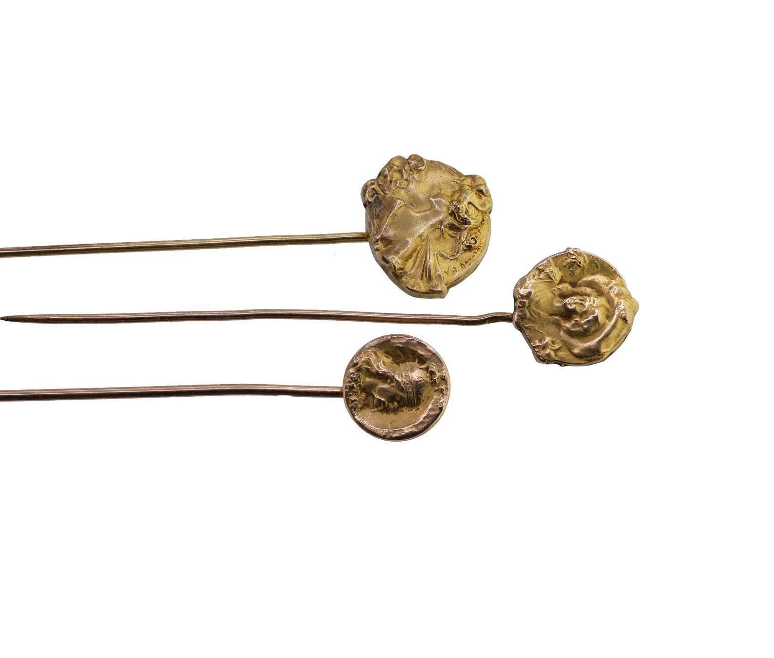 Spille & Fermagli: 3 x Stecknadel Art Nouveau – Usato da Zürich venduto da Vintage-Jewellery 4