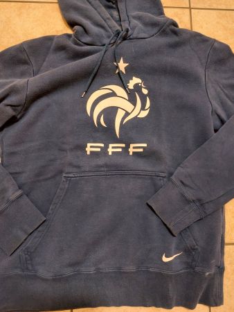 Deux pull capuchon noir et bleu Nike coton M unisexe