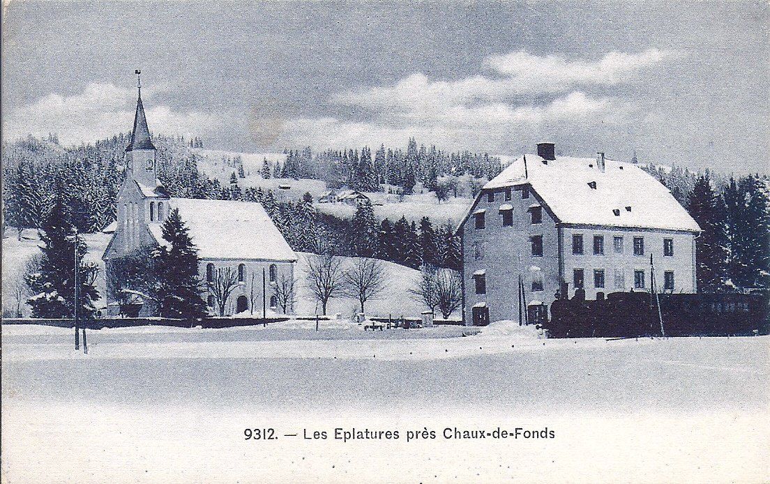 Cartoline postali: LES EPLATURES, carte bleutée avec le train en hiver – Usato da Les Verrières venduto da Scampi0