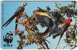 Papageien - seltene volle deutsche Telefonkarte - WWF Serie