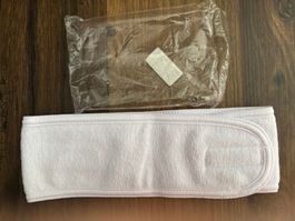Kosmetik Frottee Stirnband weiss mit Klettverschluss - Neu