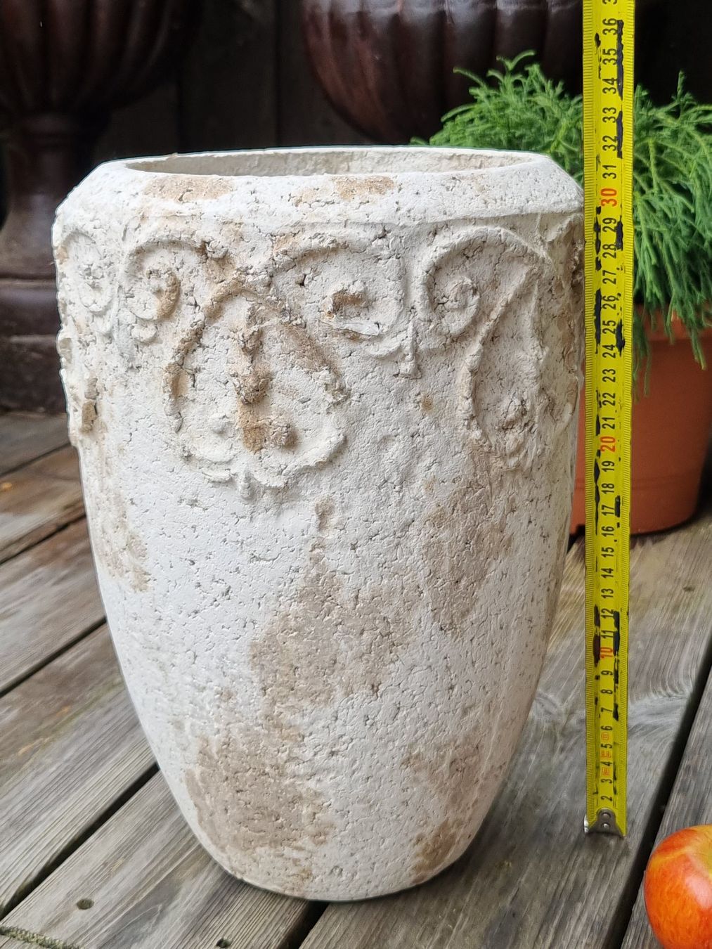 Blumentöpfe: Grosser Pflanztopf Antik-Stil Steinoptik 30 cm – Gebraucht aus Scharnachtal von devin03 3