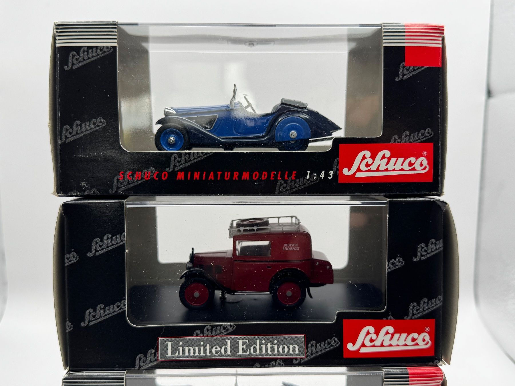 Schuco Modellautos: 6 Schuco Modellautos 1:43, Oldtimer, in Original Box – Gebraucht aus Luzern von Cabriolet 2