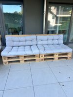 Salon de jardin palettes + coussins